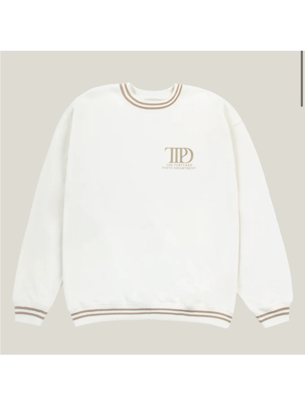 TTPD White Crewneck Taylor Swift Merch in size XL